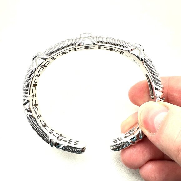 Judith Ripka Womens Bracelet Amethyst Sterling Silver Hinged Cuff - Picture 2 of 4